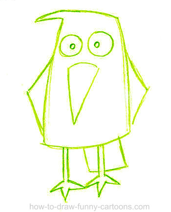 350x435 Bird Drawing (Sketching + Vector)