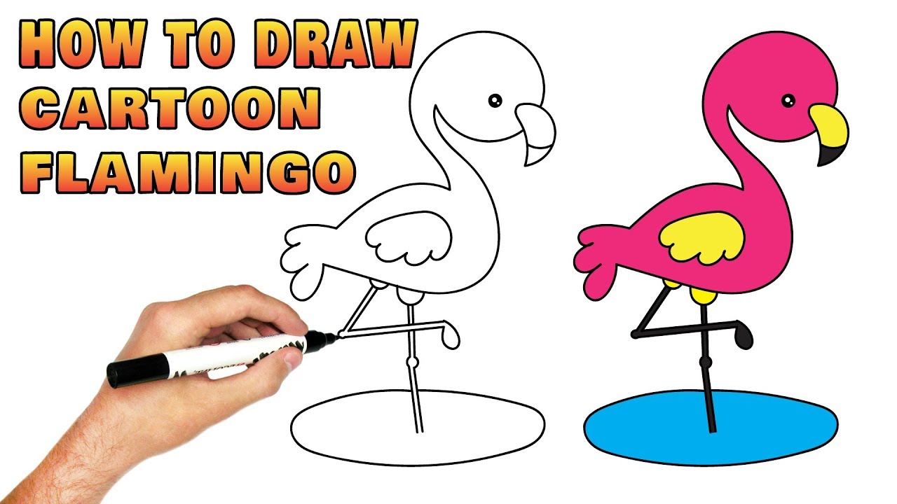 1280x720 Cartoon Flamingo How To Draw Cute Pink Bird Toys For Kids Children
