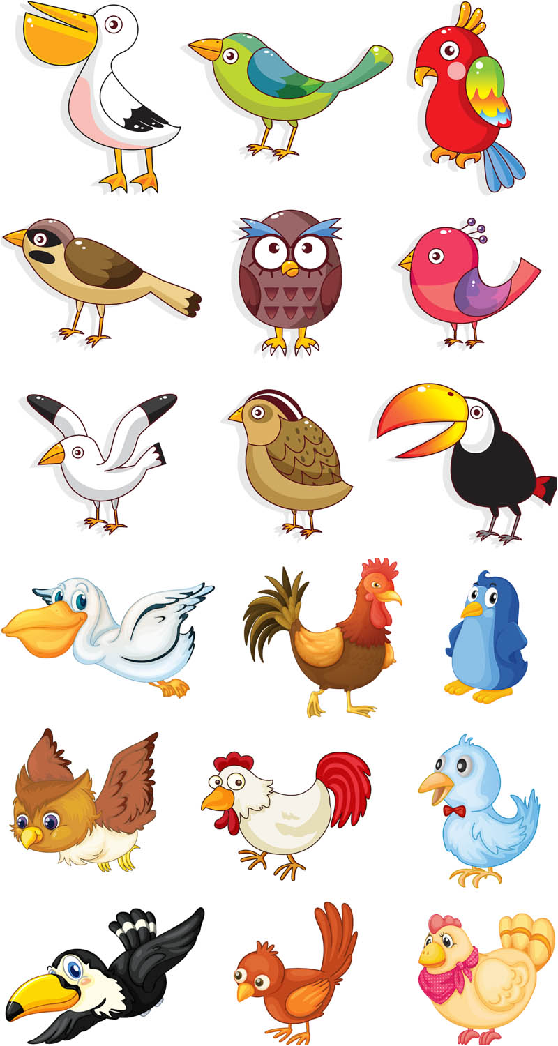 800x1500 Cartoon Birds Vector Vector Graphics Blog