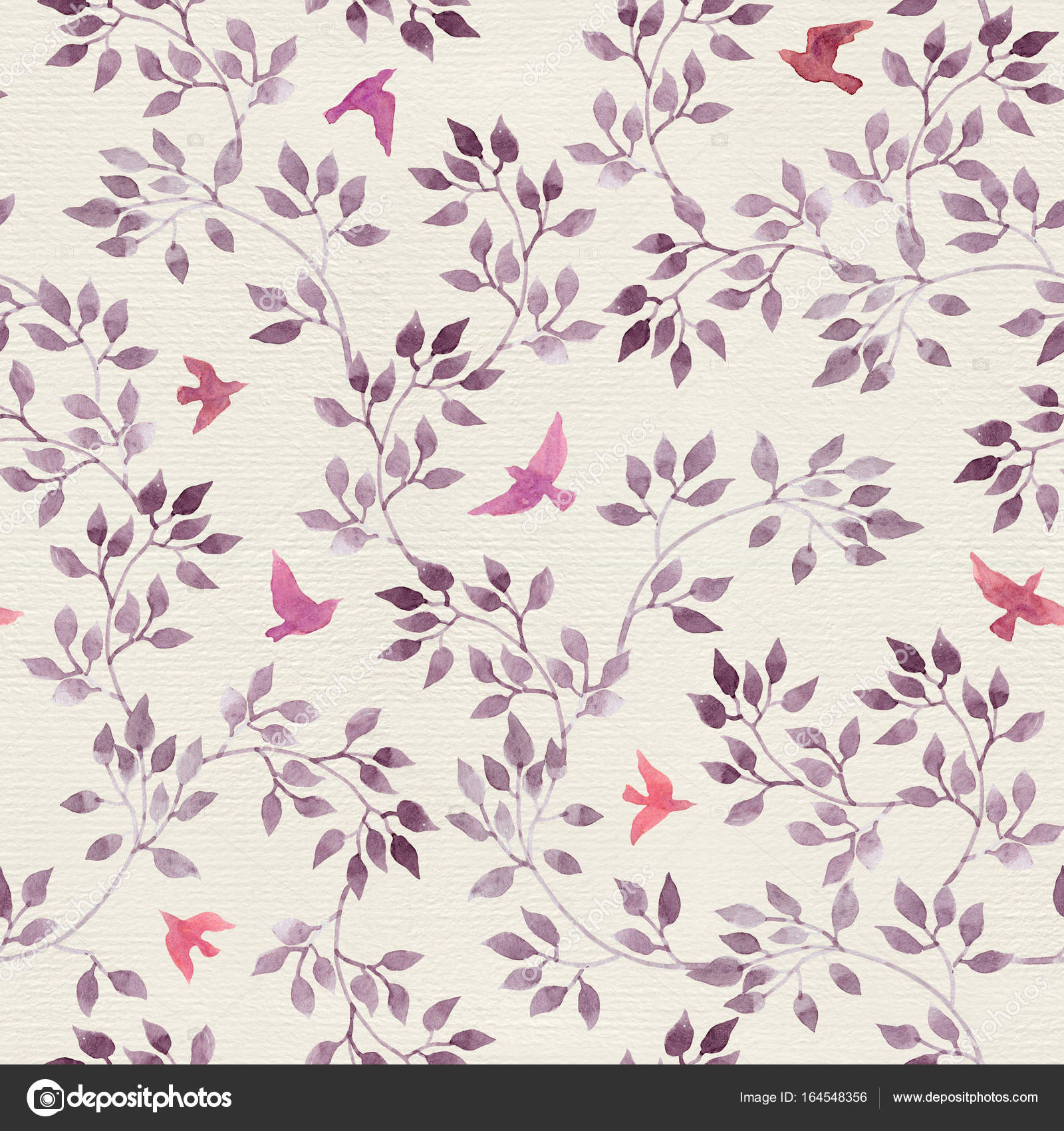 1600x1700 Seamless Retro Wallpaper With Cute Birds And Ditsy Hand Painted