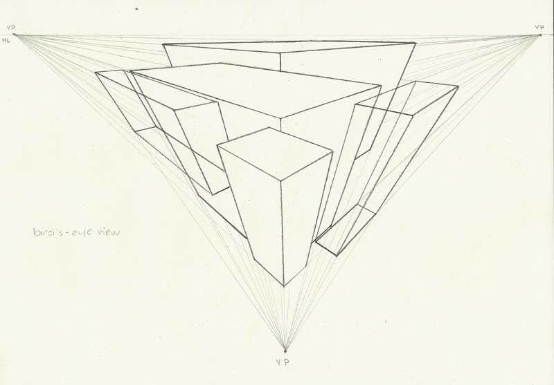 800x557 Bird's Eye Worm's Eye View Perspective, Art Lessons