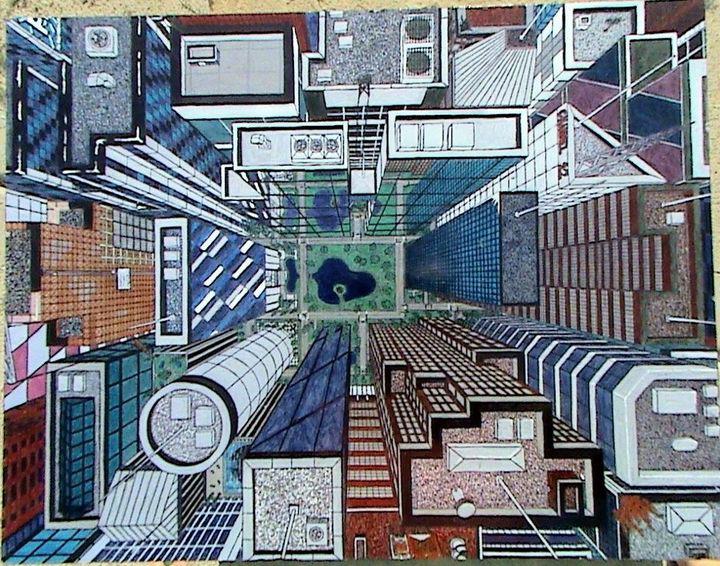 720x566 City Drawing Birds Eye View By Voradorhylden