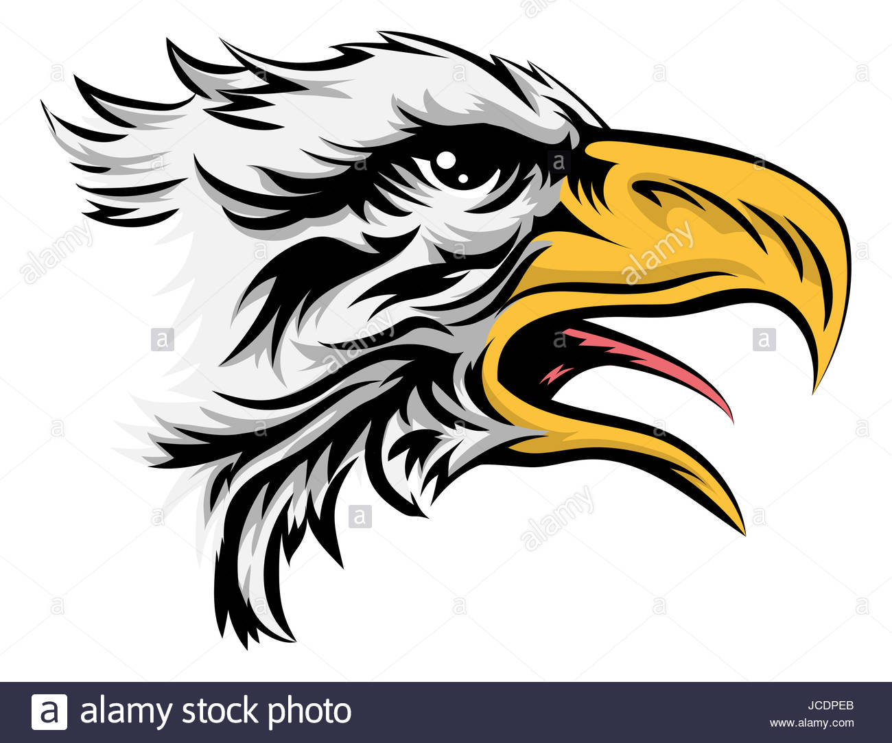 1300x1083 A Drawing Of A Stylised Bald Eagle Bird Animal Head Stock Photo
