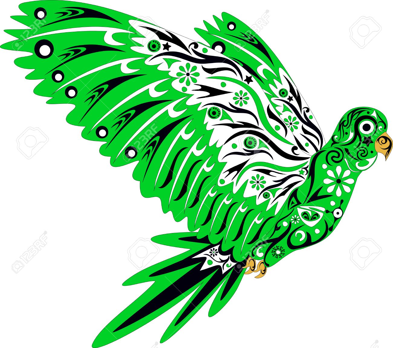 1300x1153 Parrot In Flight, An Illustration Of A Bird With Drawing, Wings