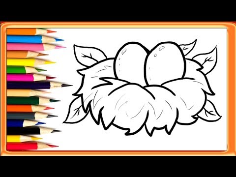 480x360 How To Draw A Nest And Eggs Easy Drawing For Kids Yzarts