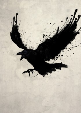 280x392 Raven Bird Odin Hugin Munin Mythology Color Stains Spatter