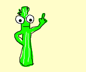 300x250 Giant Celery Stick Flips The Bird
