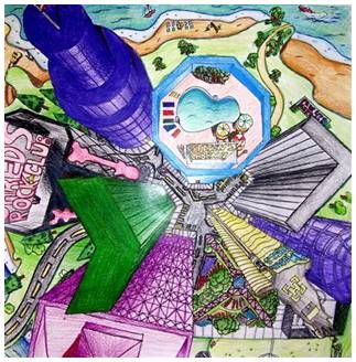 323x328 Image Result For One Point Perspective Top View Of Buildings Art