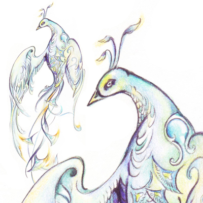 400x400 How To Draw An Elegant Fantasy Bird With Colored Pencils