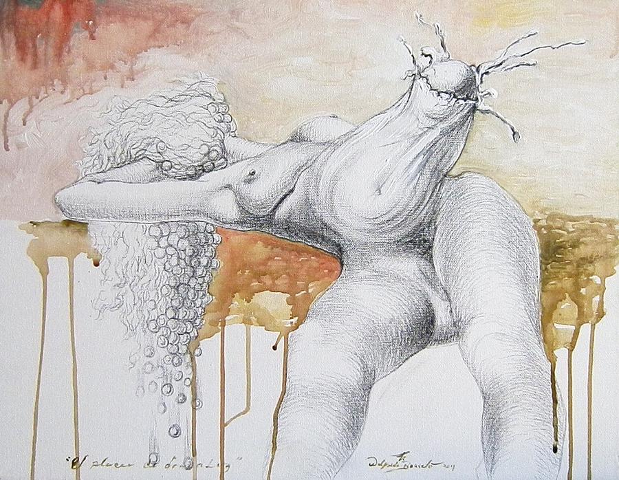 900x698 Pleasure Of Giving Birth Drawing By Wilfredo Barcelo
