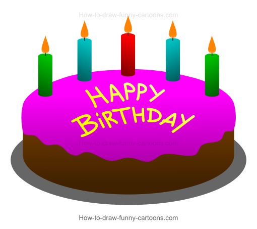 510x453 To Draw A Cartoon Birthday Cake