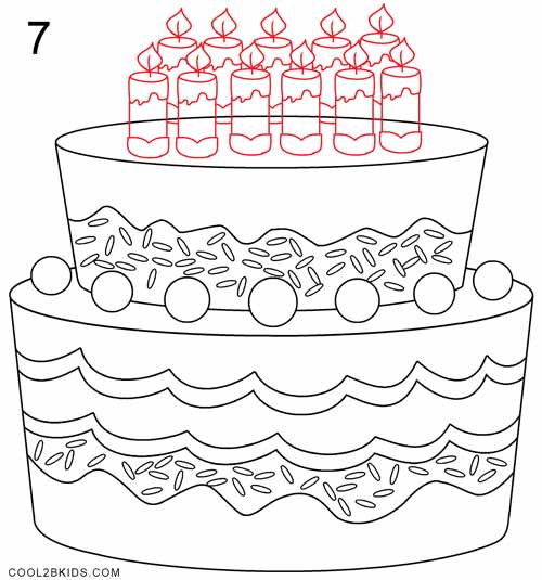500x535 How To Draw A Birthday Cake (Step By Step Pictures) Cool2bkids