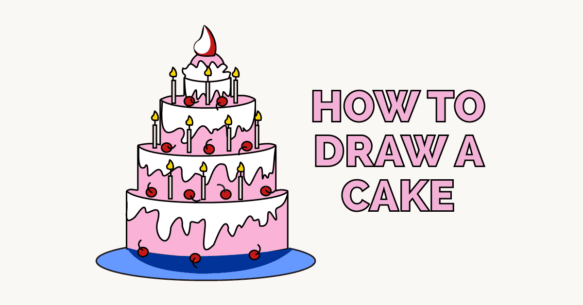 1200x628 How To Draw A Cake Easy Drawing Guides