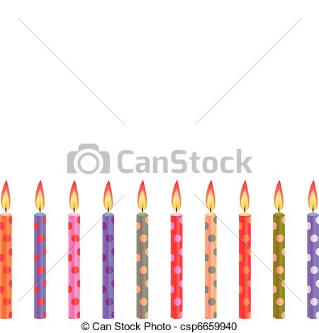 450x470 Colorful Birthday Candles Vector Clipart
