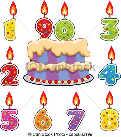 415x470 Vector Birthday Candles And Cake Eps Vectors