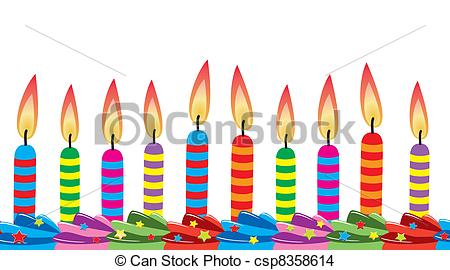 450x270 Vector Row Of Birthday Candles On Cake Eps Vector