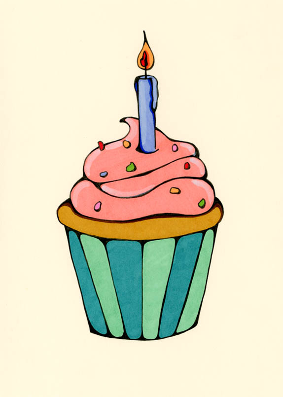 Birthday Cupcake Drawing at GetDrawings | Free download