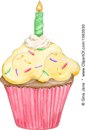 298x450 Clipart Birthday Cupcake And Candle