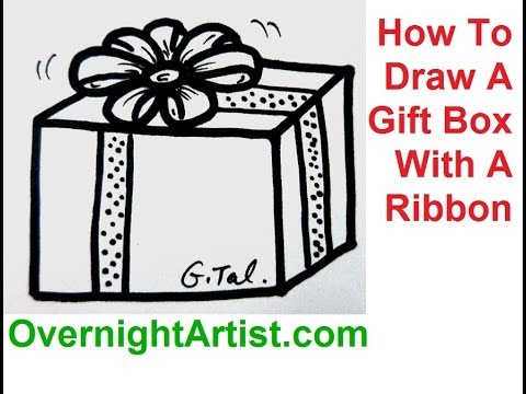 480x360 How To Draw A Gift Box With A Ribbon