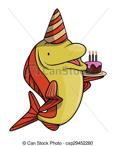 375x470 Fish Birthday Party Vector