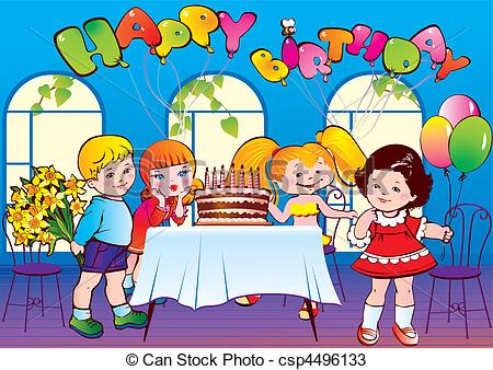 450x338 Happy Birthday Party. Good Childhood. Vector Vectors