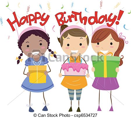 450x404 Illustration Of Kids Holding Birthday Presents Vectors