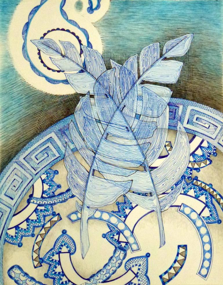 770x984 Saatchi Art Blue Drawing 16 Drawing By Sarah Bishop