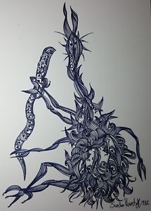 215x300 Sascha Brastoff Drawing Original Art Abstract Bizarre Creature