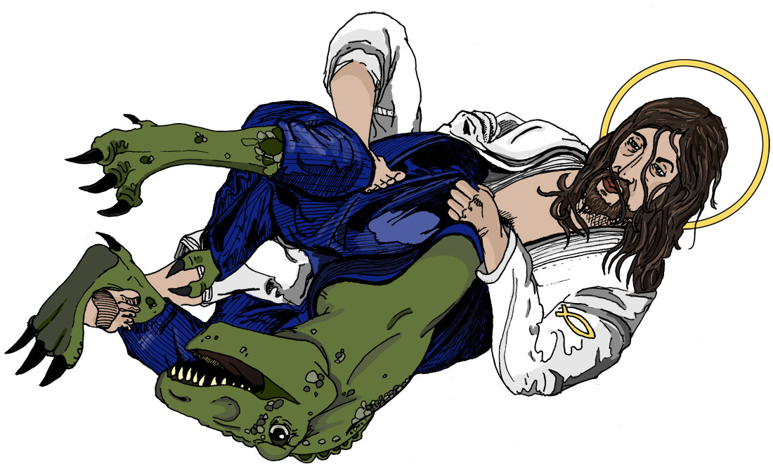 1100x667 So I Drew Jesus Berimboloing A T Rex. Bjj