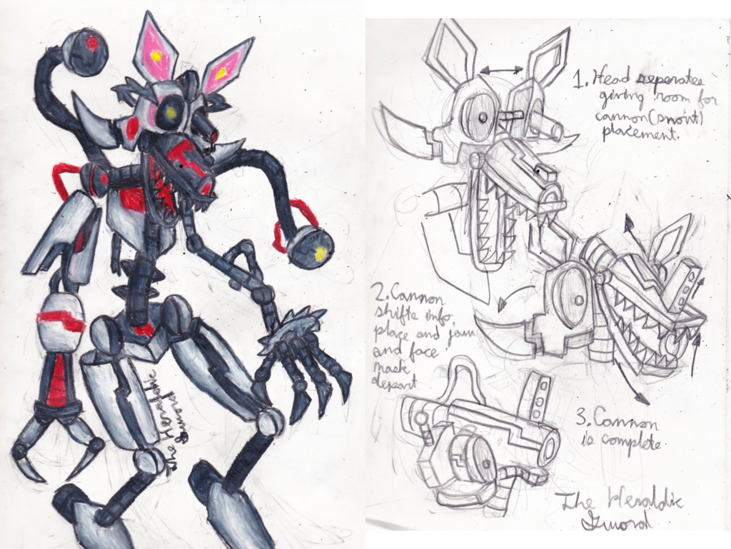1024x769 More Blade Gun Mangle Drawing By The Heraldic Sword