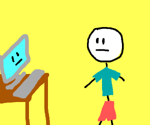 300x250 Blank Face Computer And Blank Face Stickman