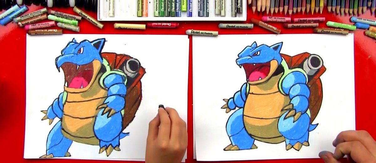 1200x520 How To Draw Blastoise From Pokemon