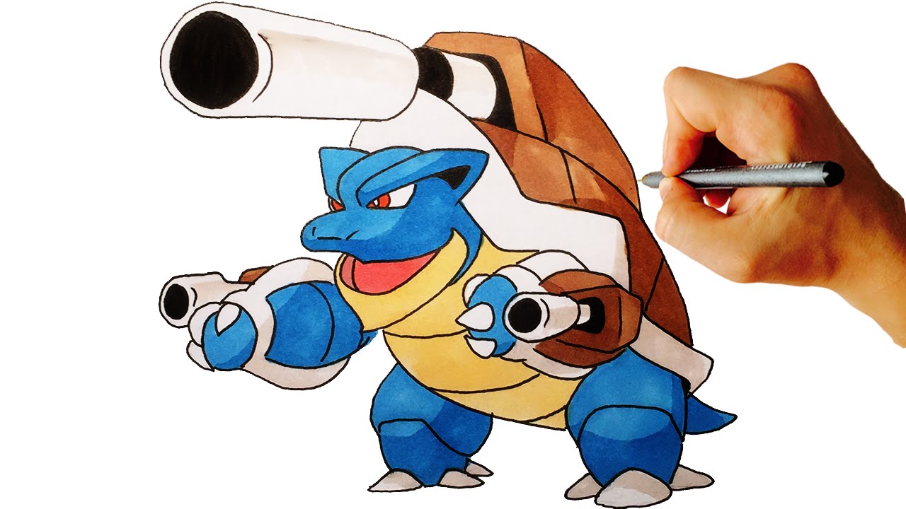 1280x720 How To Draw Mega Blastoise From Pokemon X Y 6 Gen Easy Step By