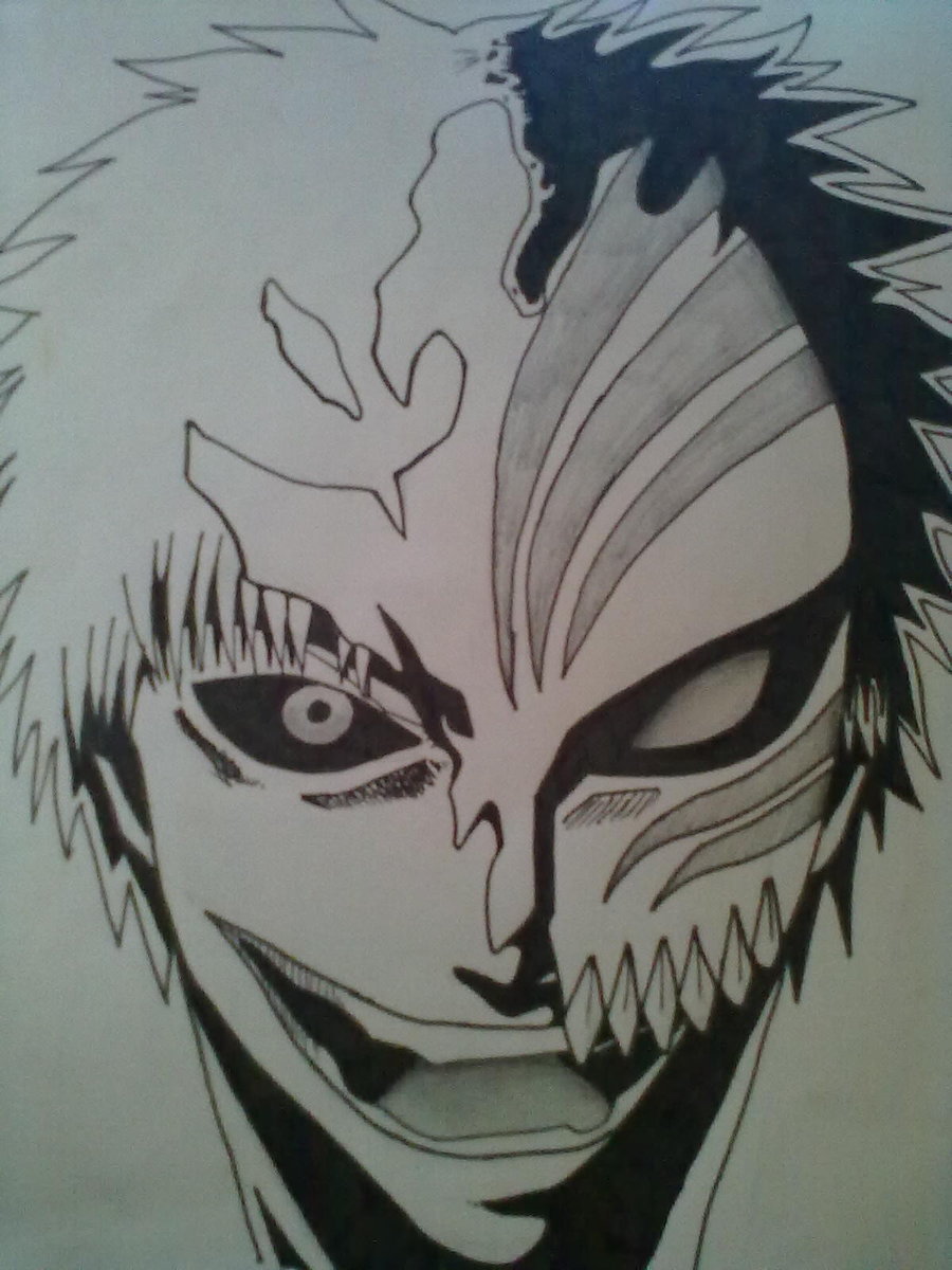 900x1200 Easy Bleach Drawings Bleach Ichigo Hollow Mask By Cihiro97