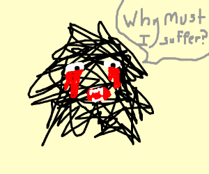 300x250 Scribble Monster With Bleeding Eyes