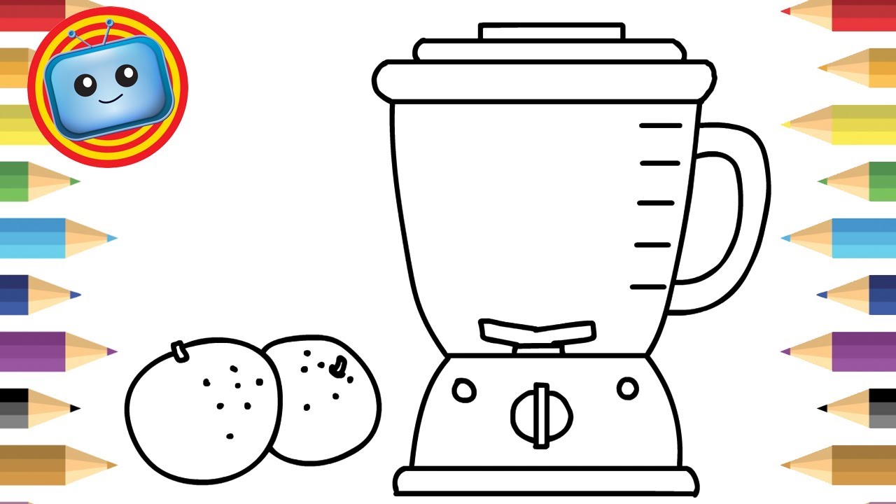 1280x720 How To Draw A Blender Orange Juice Colouring Book Simple