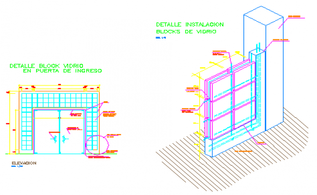 650x400 Block Design With Fitting Brick Wall Detail Drawing