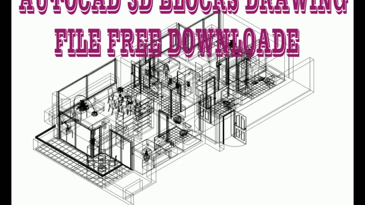 1280x720 Autoca 3d Blocks Drawing File With Download Link.