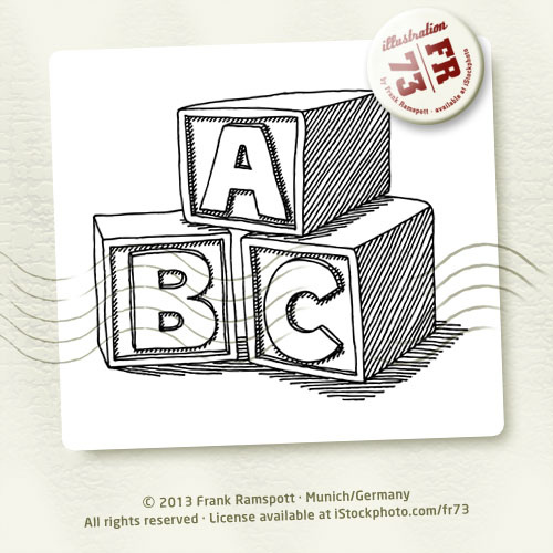 500x500 Education Abc Blocks Drawing Vector Illustration. 2013
