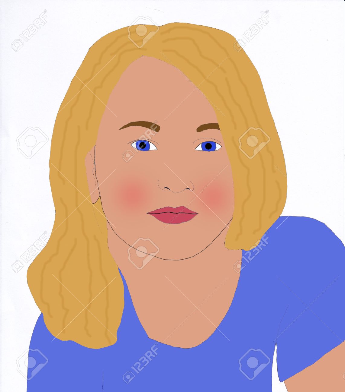 1142x1300 Blonde Girl Drawing Stock Photo, Picture And Royalty Free Image