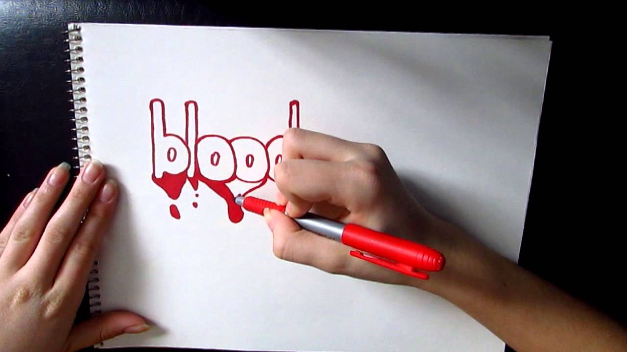 1280x720 How To Draw The Word Blood