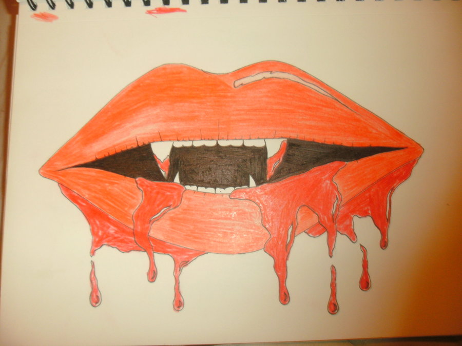 900x675 Vampire Lips With Dripping Blood Quite A Lot. By Xfmp