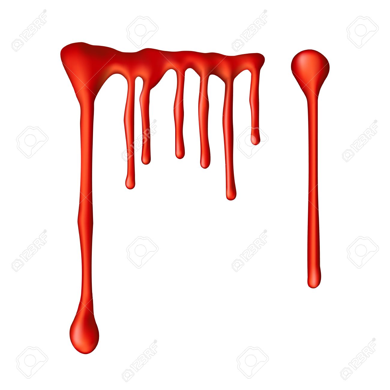 1300x1300 Red Blood Drops Isolated In White Background. Royalty Free