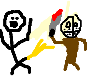 300x250 Man Urinates In Glee. Jason Holds A Bloody Knife