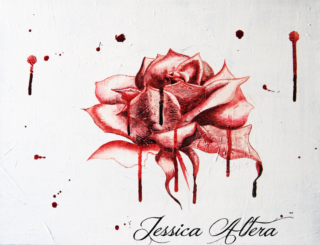1021x782 Bloody Rose By Poisonillustration