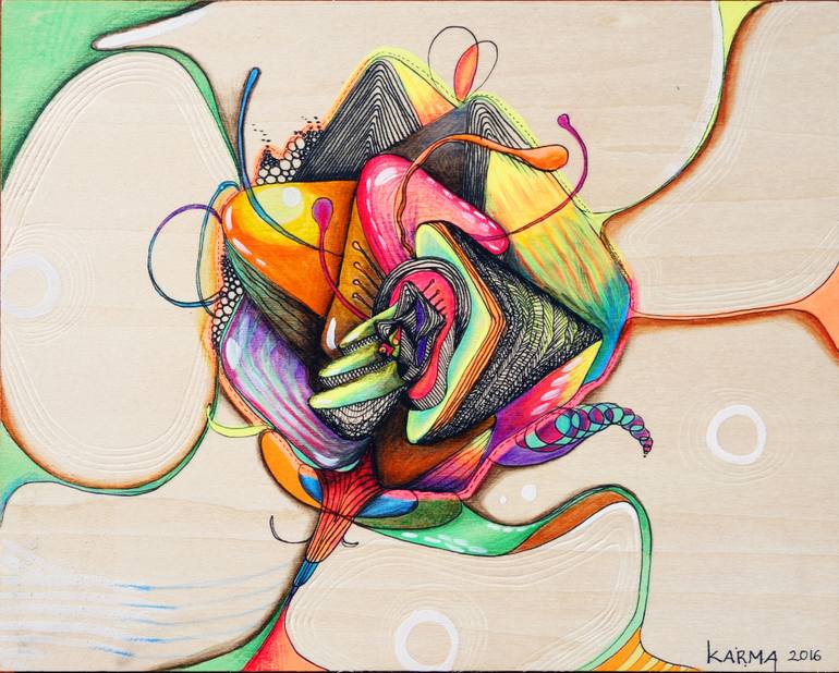 770x618 Saatchi Art Sounds In Bloom Drawing By Karma Sirikogar