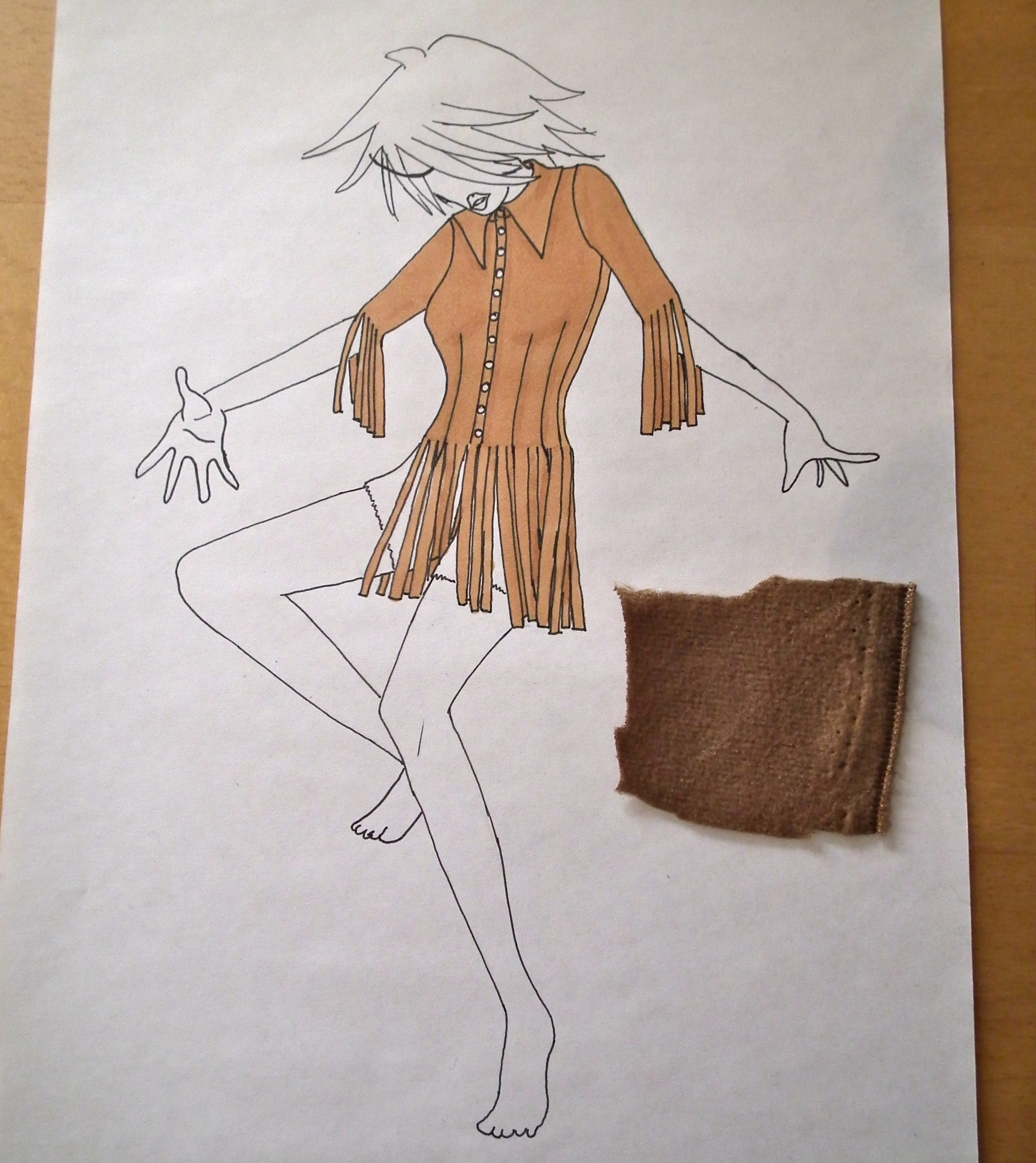 2730x3065 Faux Suede Blouse Drawing Tailorfairy