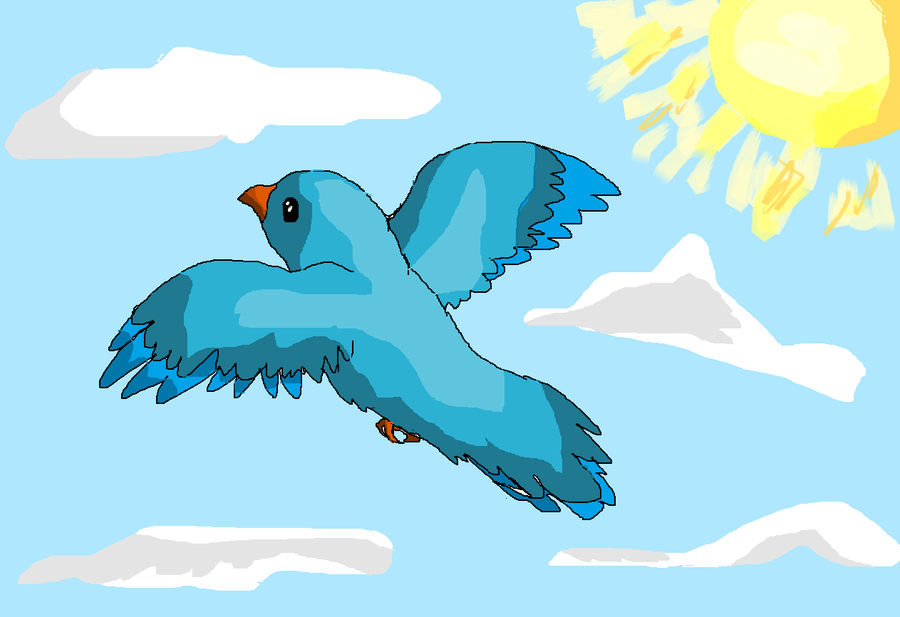 Blue Bird Flying Drawing at GetDrawings | Free download