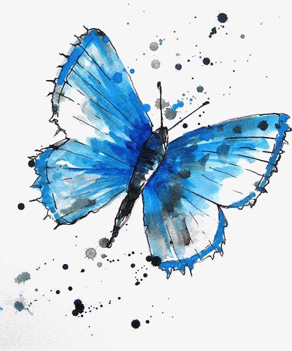 416x500 Drawing Butterfly, Creative Butterfly, Blue Butterfly, Small