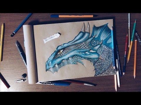 480x360 Speed Drawing Of Blue Dragon By Monikaaart